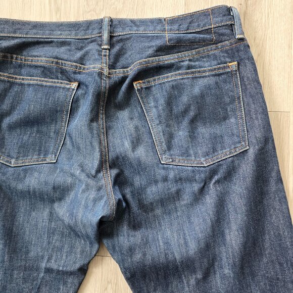 Club Monaco | dark wash denim button-fly straight leg jeans | MENS 34" - Picture 9 of 10